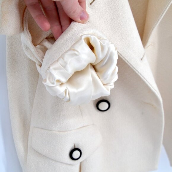 3.1 Phillip Lim Double Breasted Short Coat Cream Cotton 3/4 Sleeve Women's 2 - Picture 7 of 12